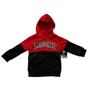 Quad Seven Toddler Boy Hoodie 2T Red Black Legend Graphic Fleece Pullover NWT